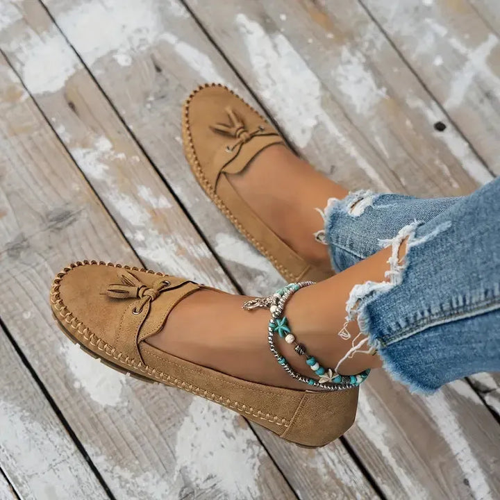 Patamon - Mocassins Confortables Ornés De Nœuds Vintage Tout Doux