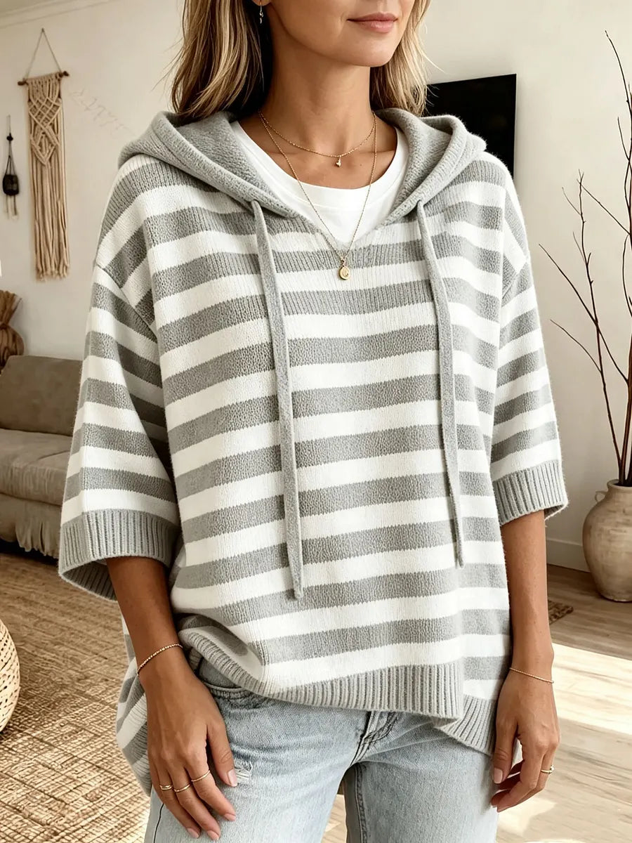 Kiera - Sweat À Capuche Oversize Rayé