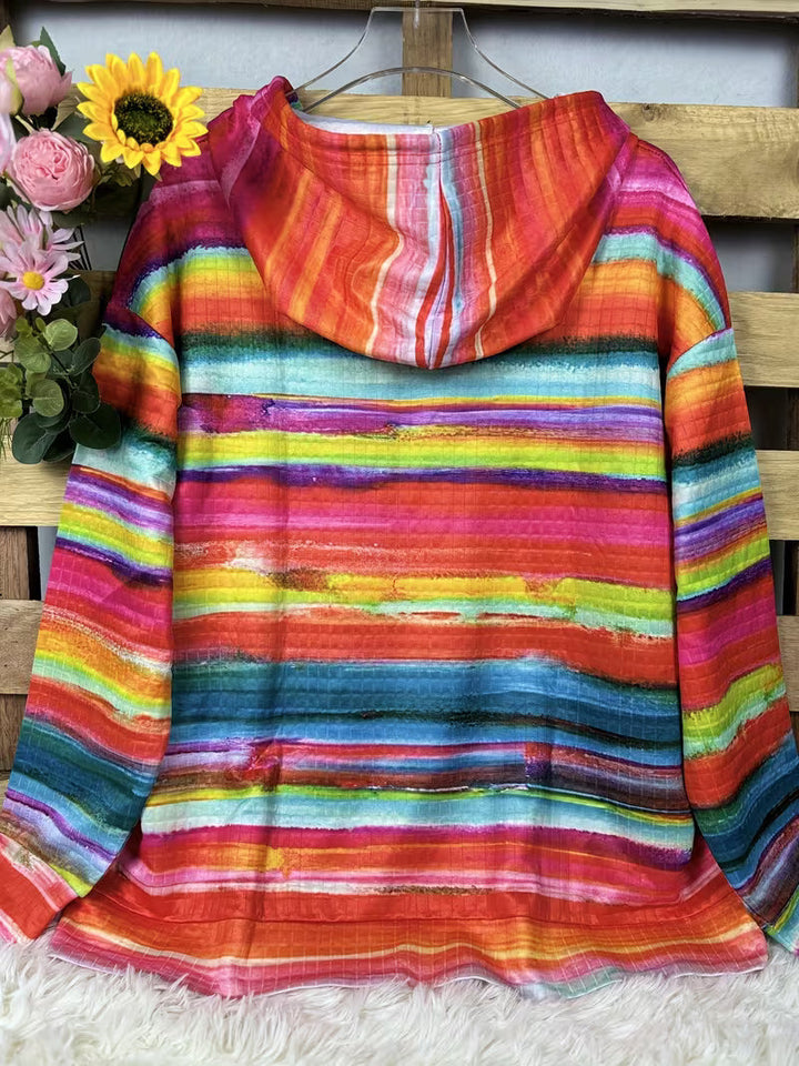 Leoiza - Sweat À Capuche Imprimé Arc-en-ciel