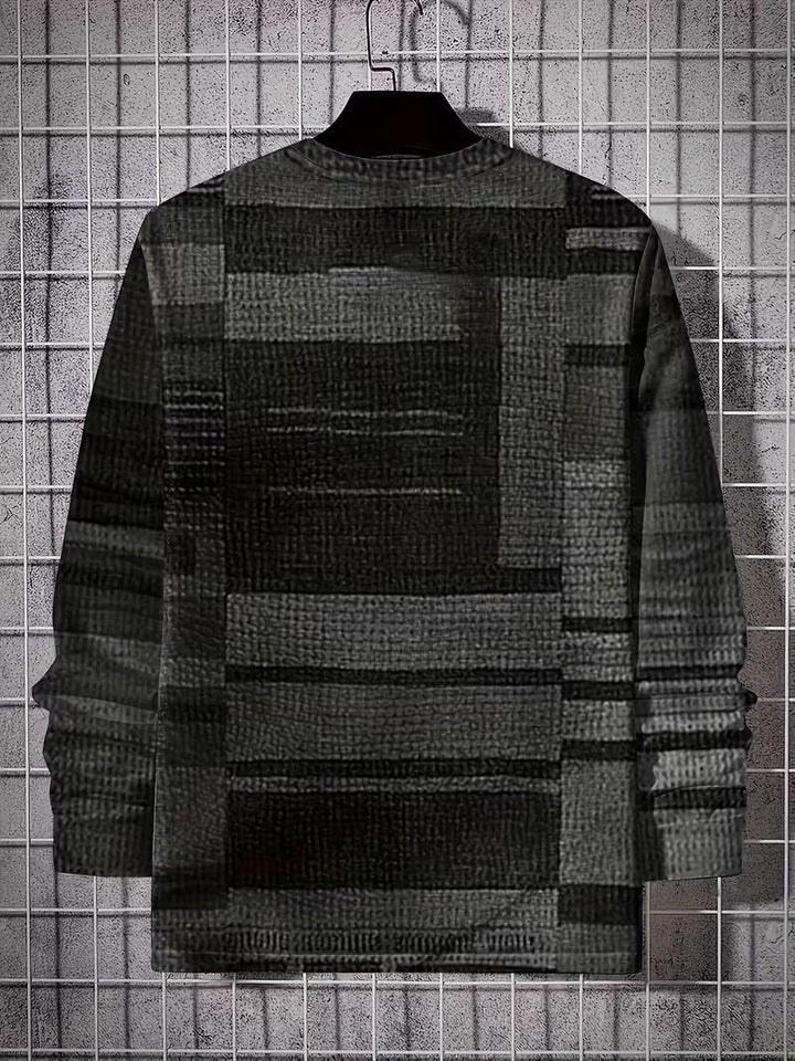 Kellan - Chemise À Manches Longues À Imprimé Géométrique Patchwork
