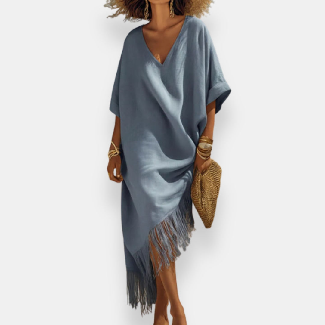 Taciana - Robe Caftan À Franges