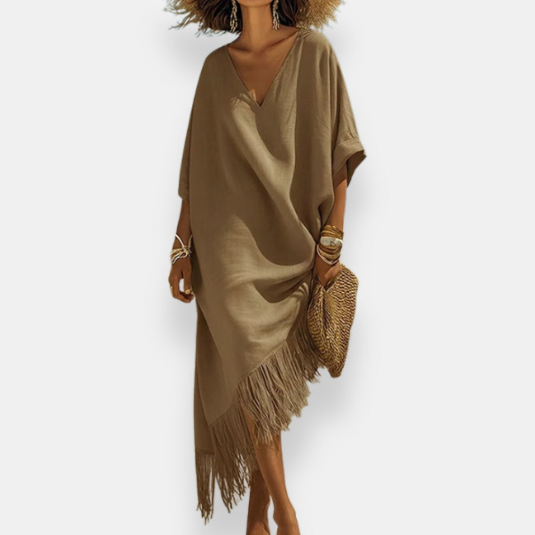 Taciana - Robe Caftan À Franges