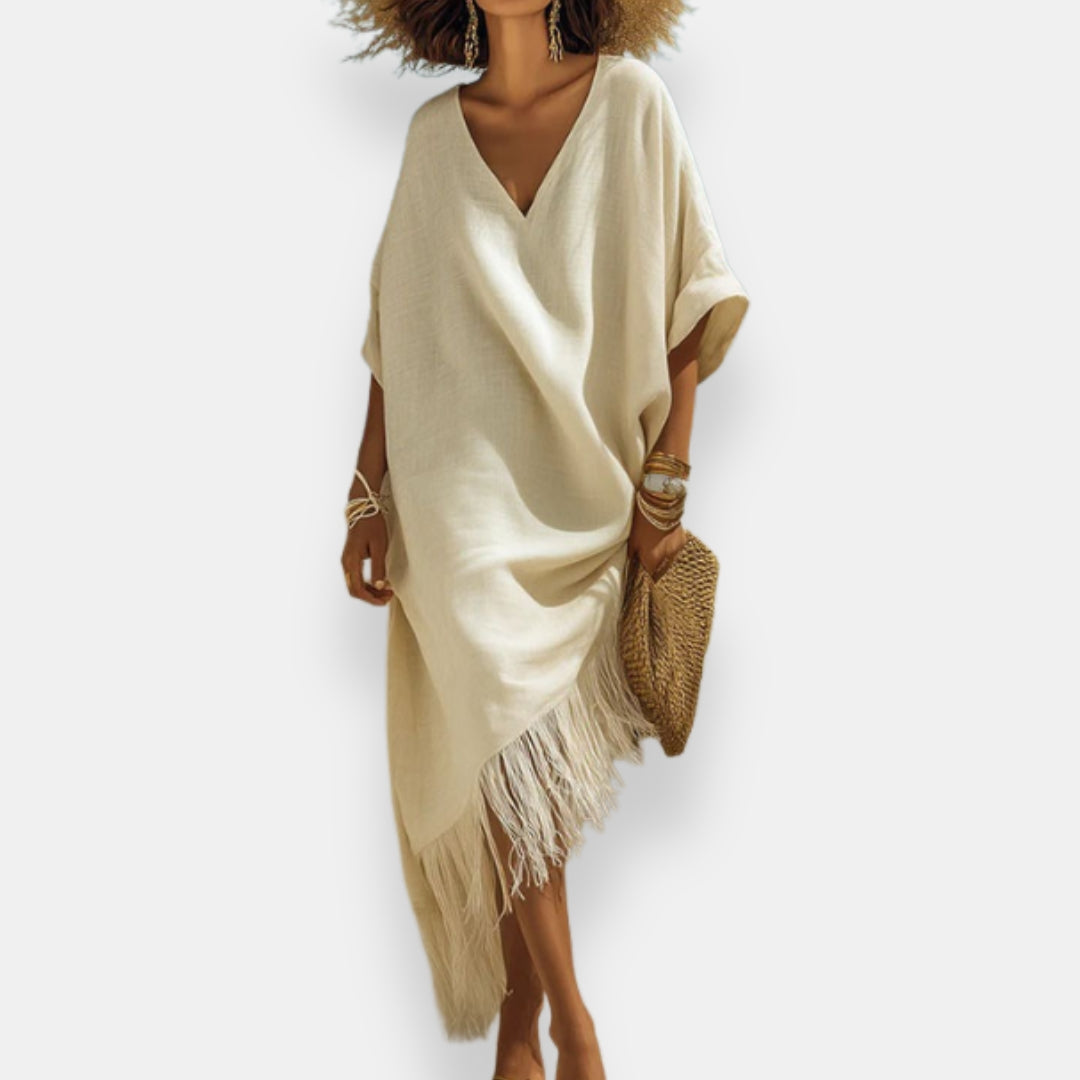 Taciana - Robe Caftan À Franges