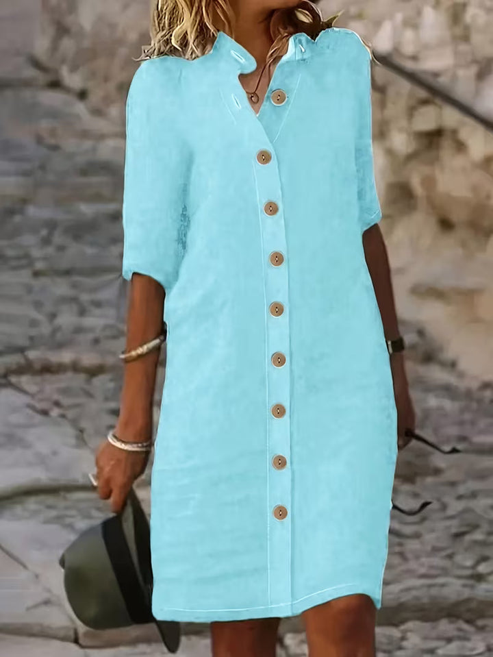 Keiniza - Robe-Chemise À Manches Courtes