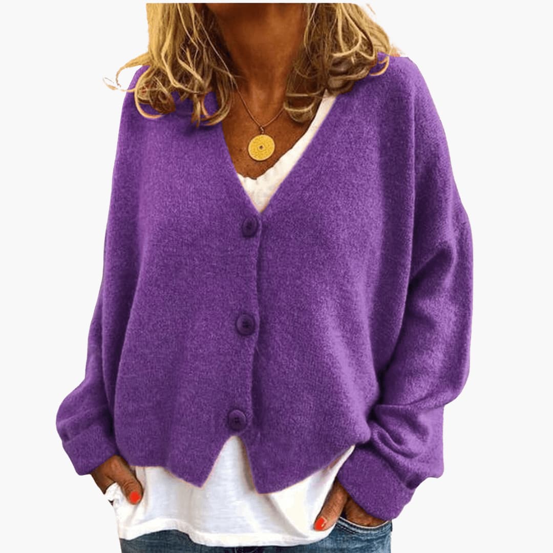 Gwen - Cardigan en Maille À Manches Longues