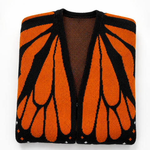 Zoliana - Cardigan en Maille « Ailes De Papillon Monarque »