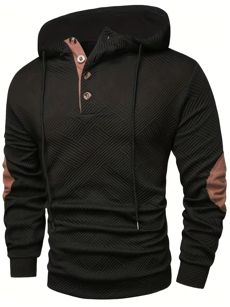 Alejandro - Sweat à Capuche Texturé Avec Renforts Contrastés Aux Coudes