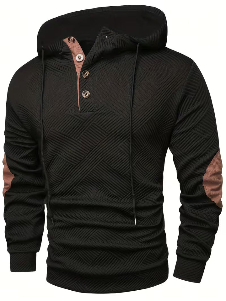Alejandro - Sweat à Capuche Texturé Avec Renforts Contrastés Aux Coudes