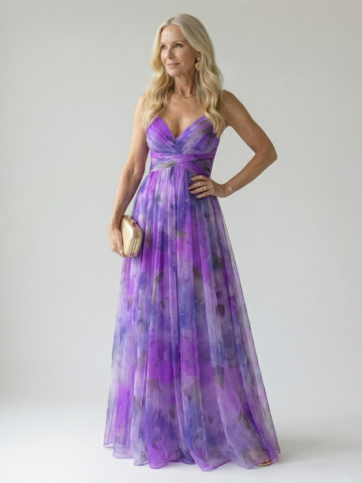 Xeenia - Robe Longue élégante En Mousseline Avec Découpes