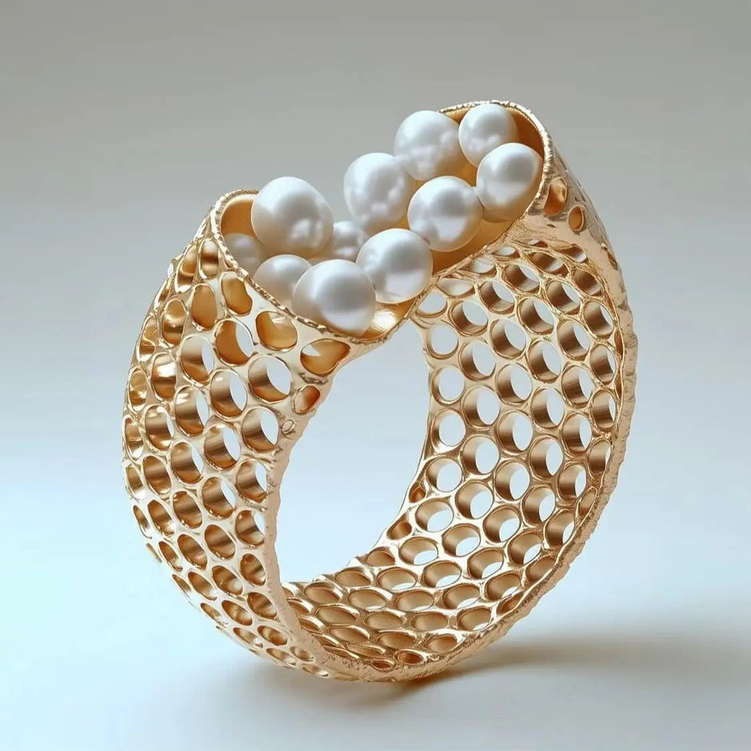 Velmira - Bague Sculpturale Enroulée De Perles