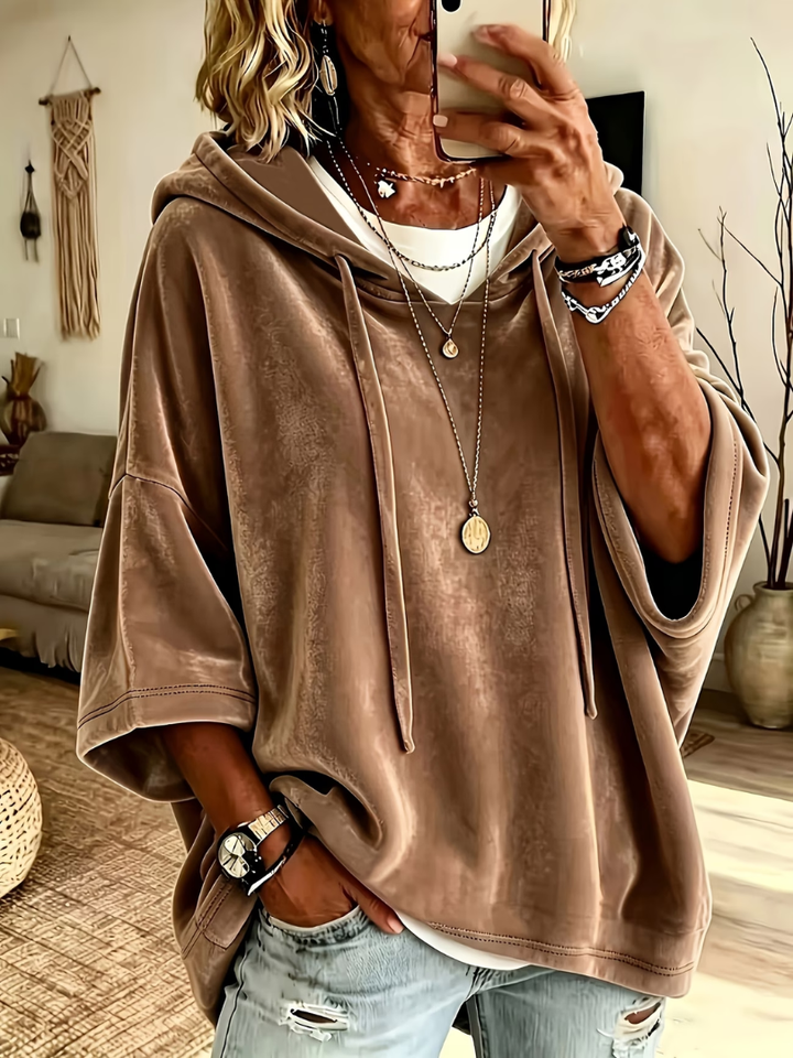 Missina - Sweat À Capuche Surdimensionné De Luxe en Velours