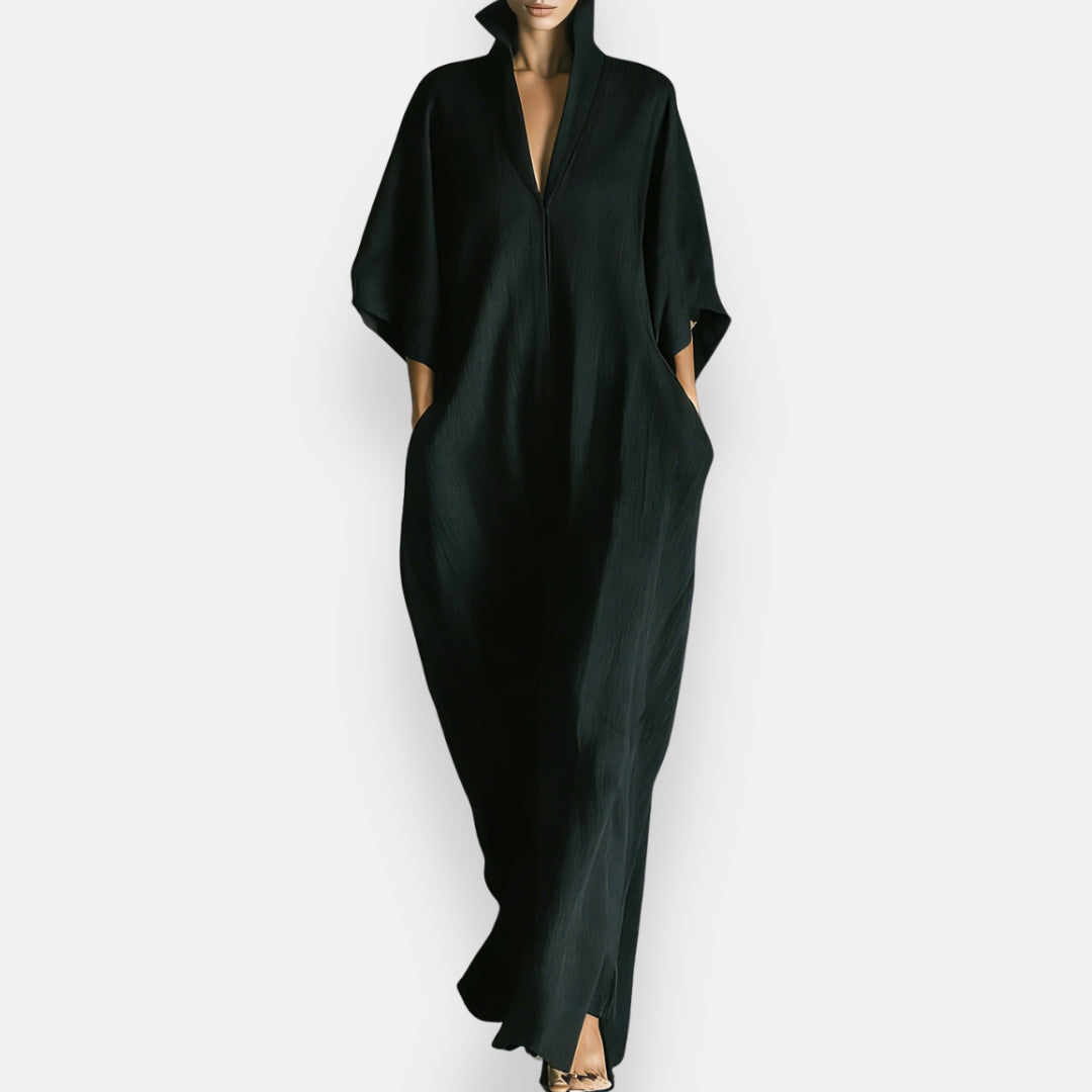 Maricel - Robe À Col Montant Et Poches Latérales