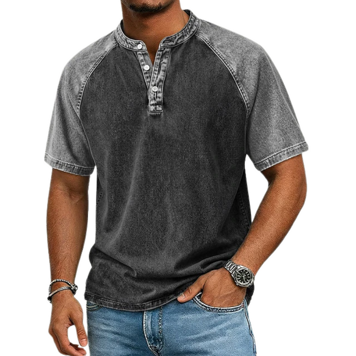 Lawson - T-Chemise Henley Bicolore Vintage