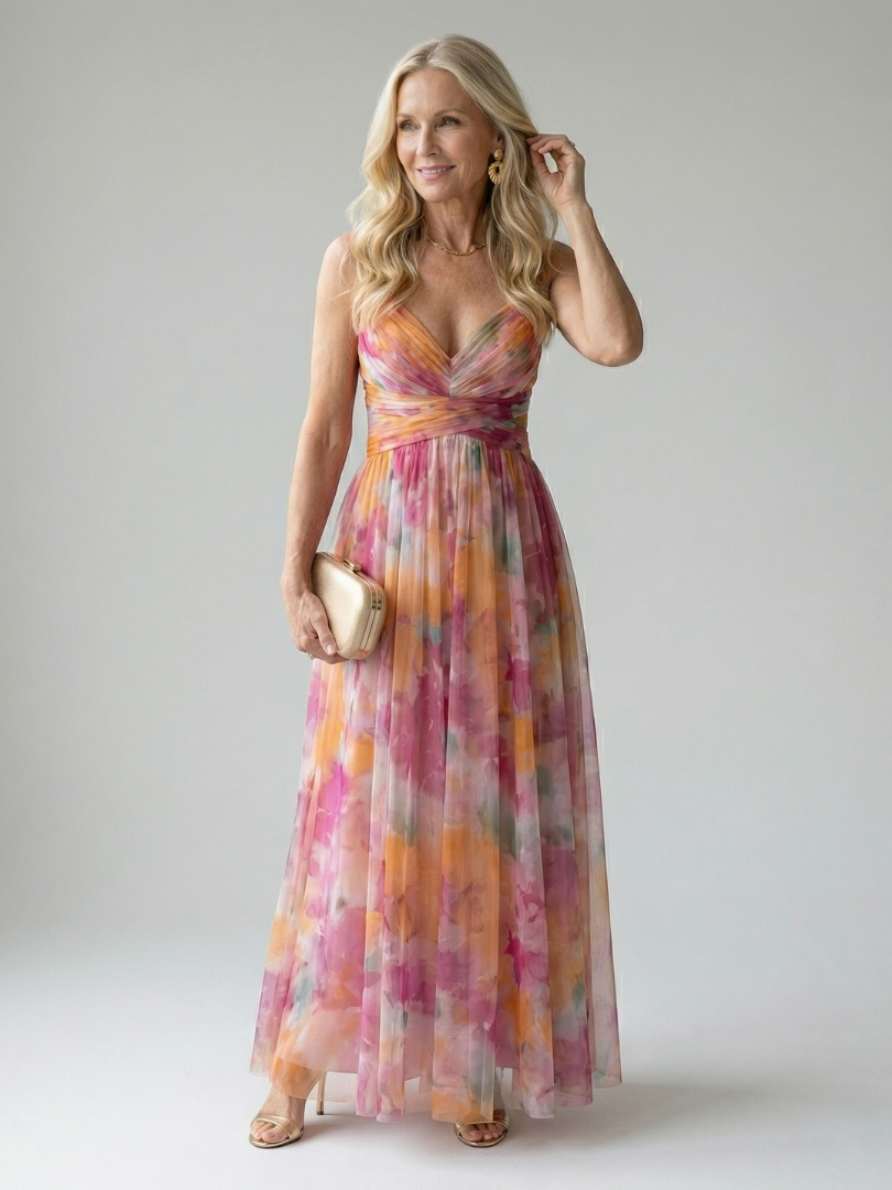 Xeenia - Robe Longue élégante En Mousseline Avec Découpes