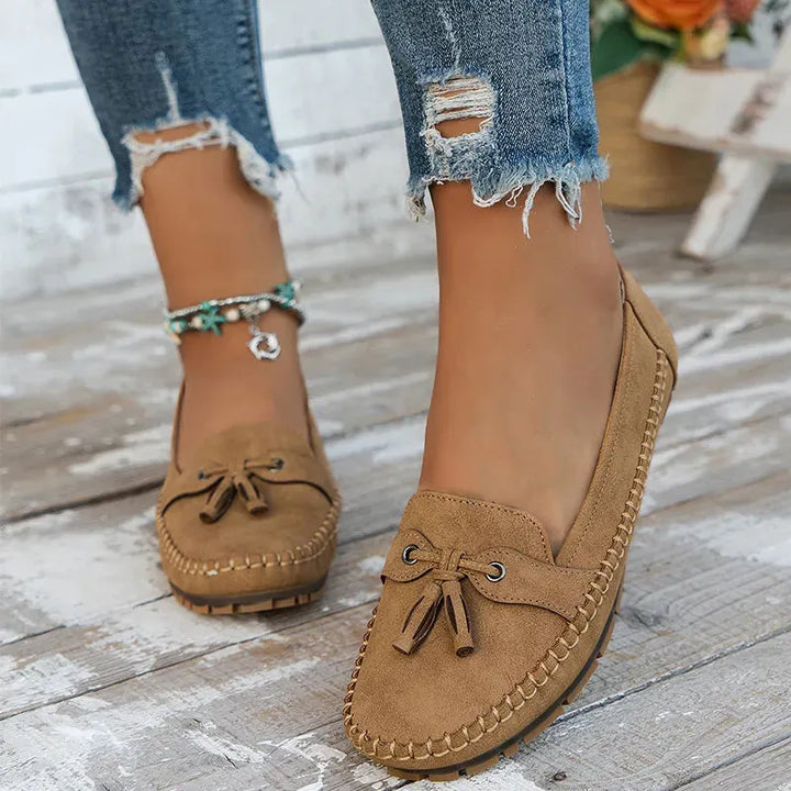 Patamon - Mocassins Confortables Ornés De Nœuds Vintage Tout Doux