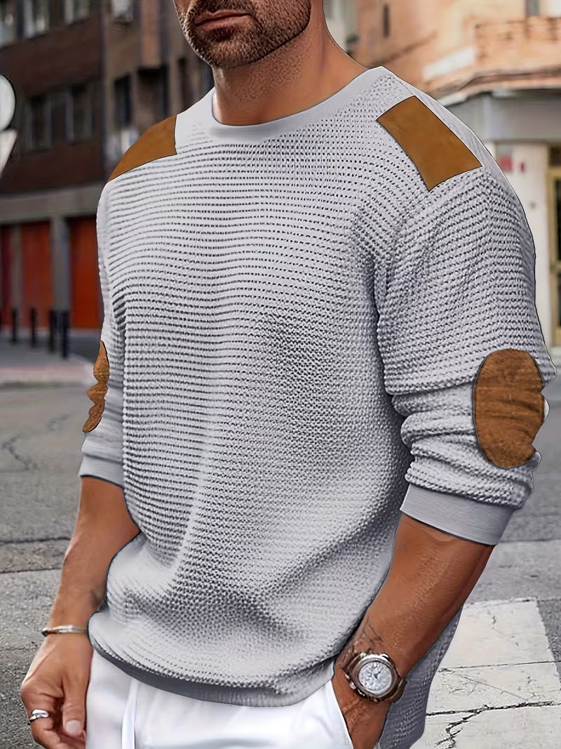 Joaol - Sweat-Chemise Décontracté en Maille Gaufrée