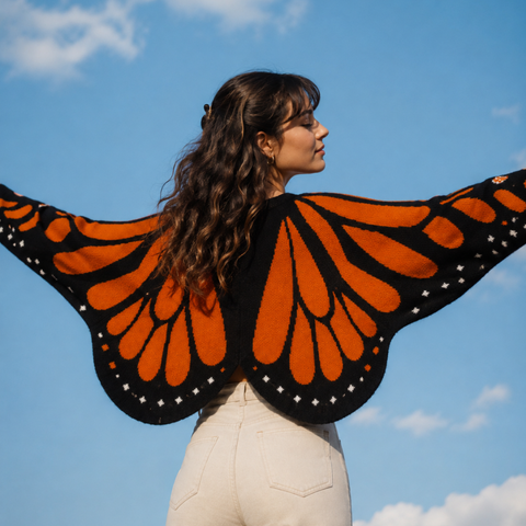 Zoliana - Cardigan en Maille « Ailes De Papillon Monarque »