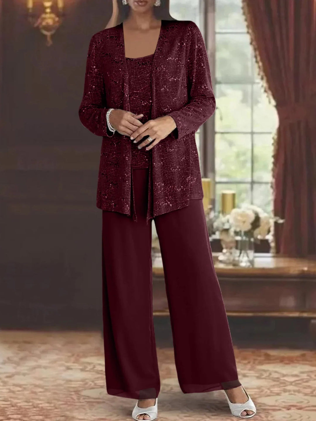 Gimena - Ensemble Cardigan Et Pantalon À Paillettes