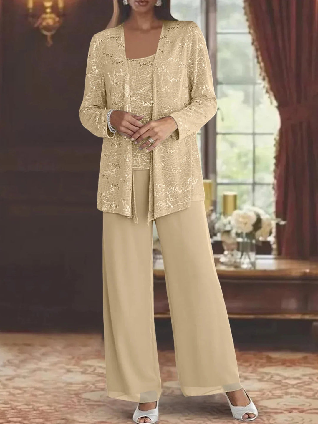 Gimena - Ensemble Cardigan Et Pantalon À Paillettes