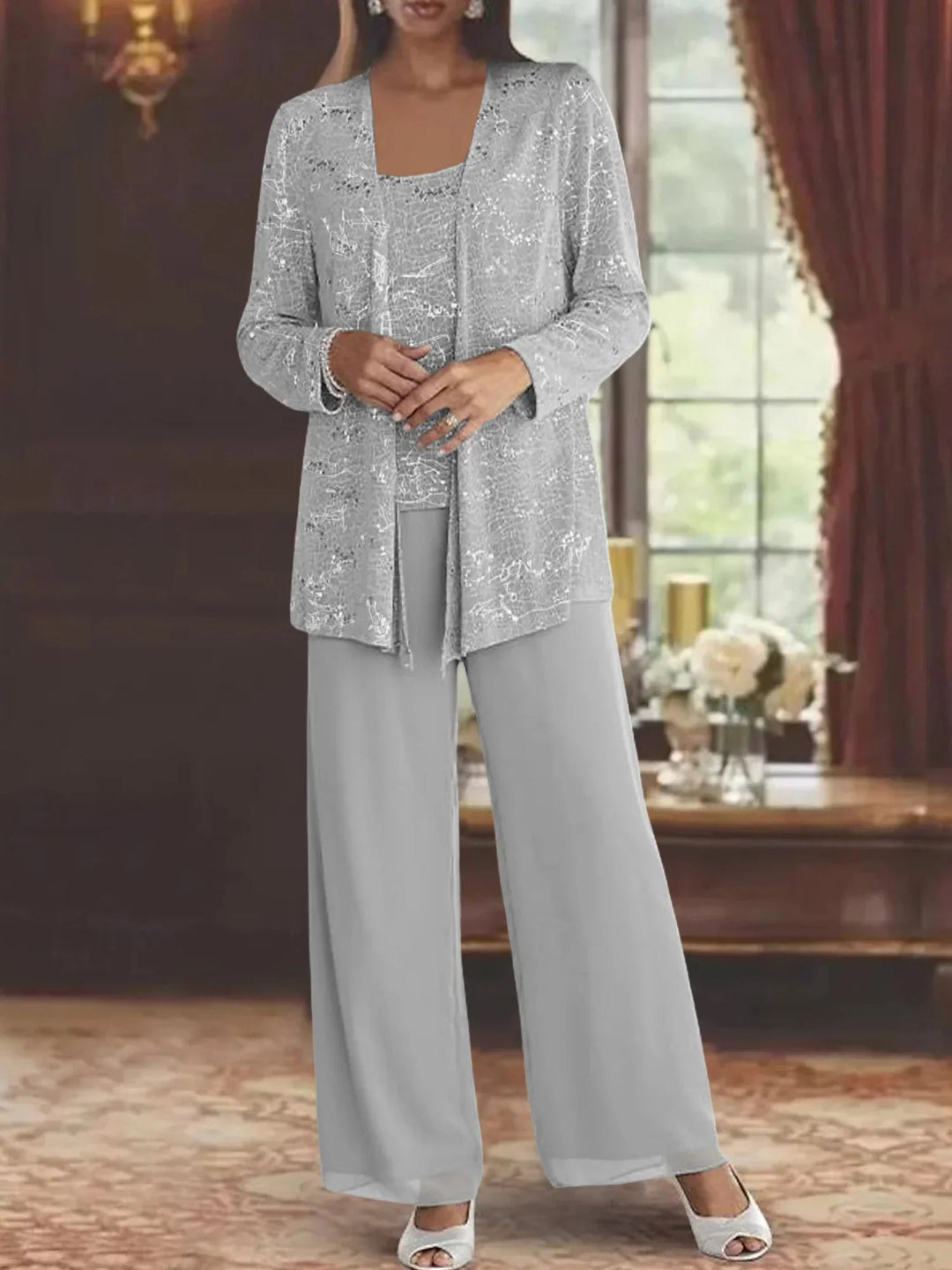 Gimena - Ensemble Cardigan Et Pantalon À Paillettes