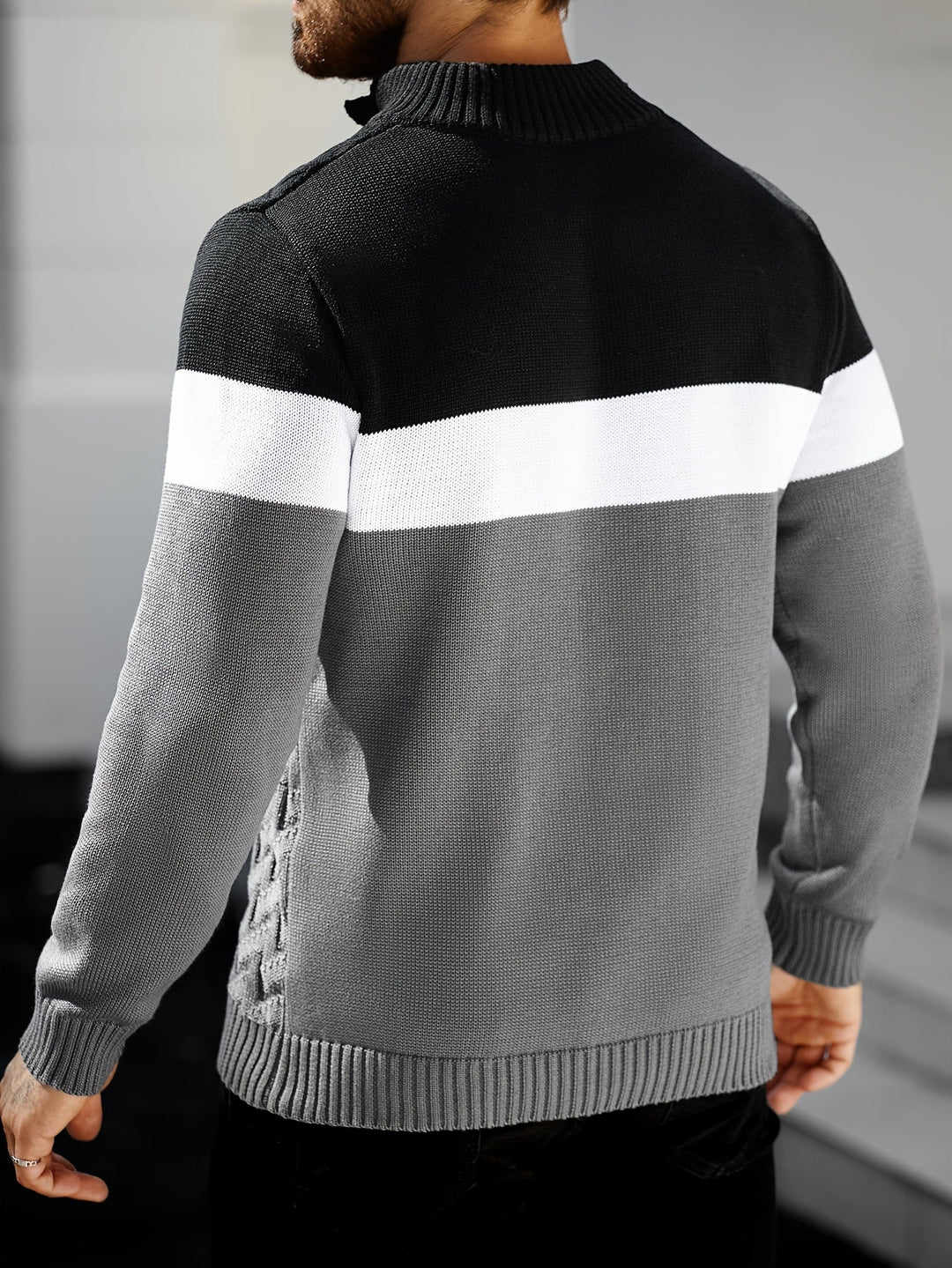 Lilfad - Pull Décontracté À Col Montant en Maille