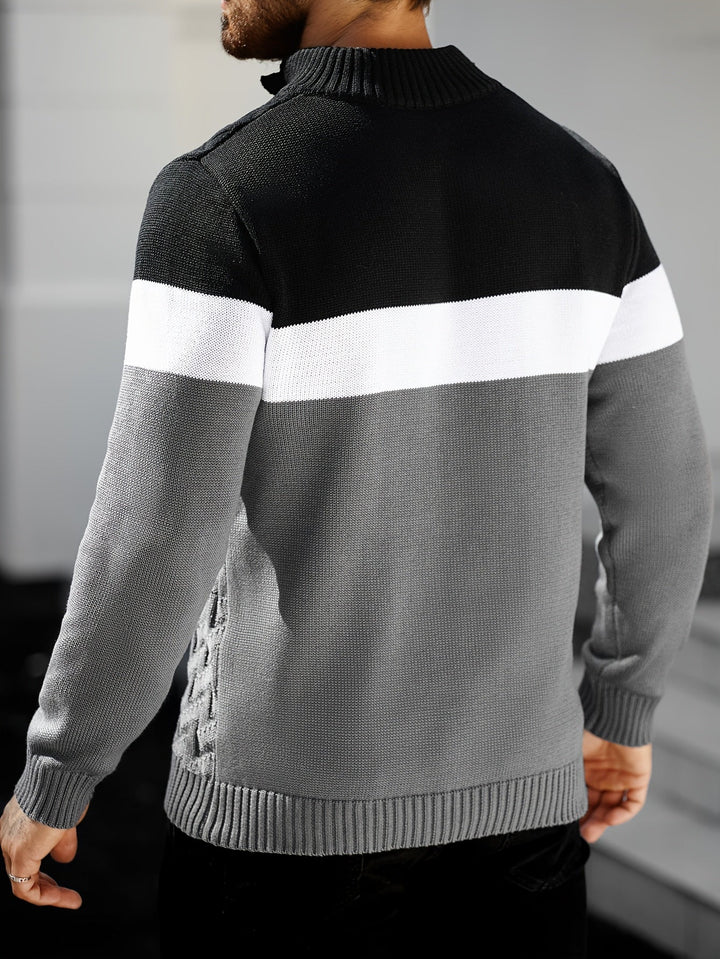 Lilfad - Pull Décontracté À Col Montant en Maille