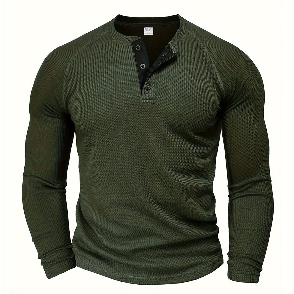 Jarik - T-shirt Henley À Manches Longues Texturé