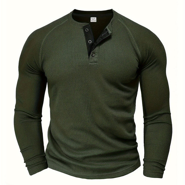 Jarik - T-shirt Henley À Manches Longues Texturé