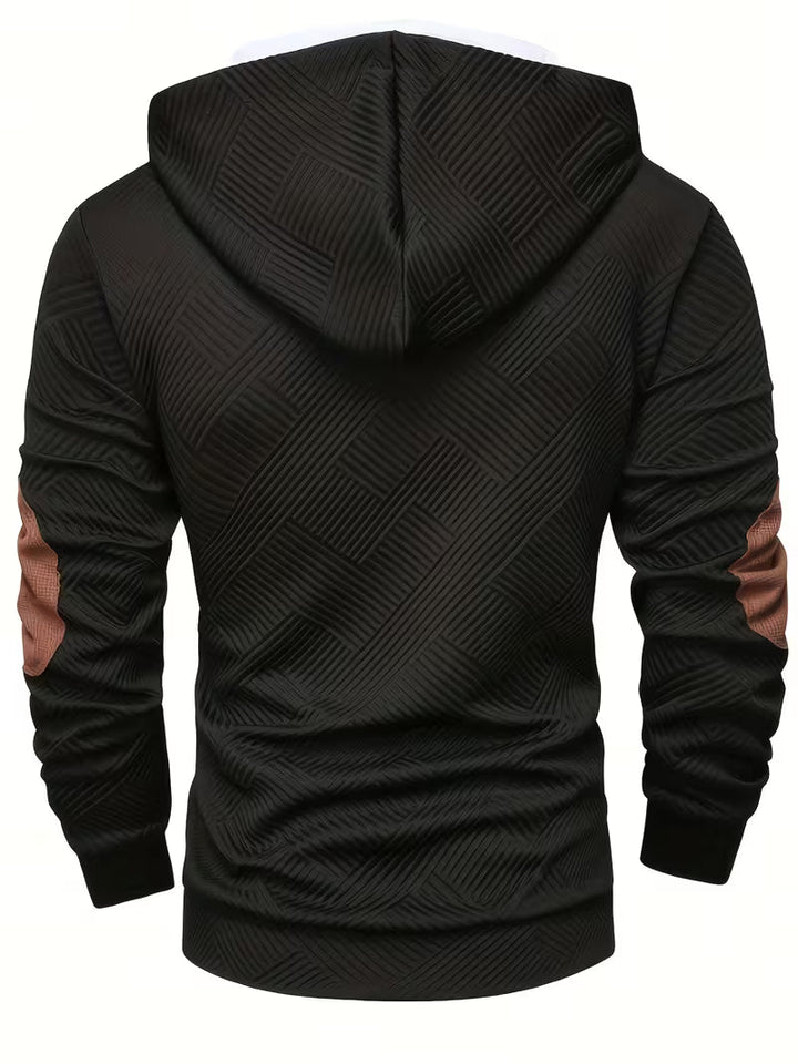 Alejandro - Sweat à Capuche Texturé Avec Renforts Contrastés Aux Coudes