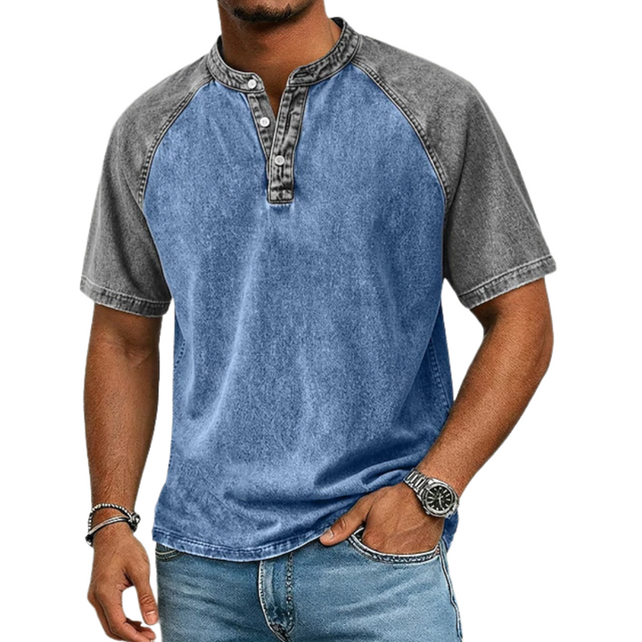Lawson - T-Chemise Henley Bicolore Vintage