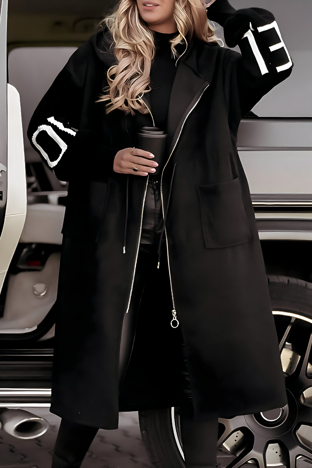 Lysanne - Manteau Long À Capuche Et Poches