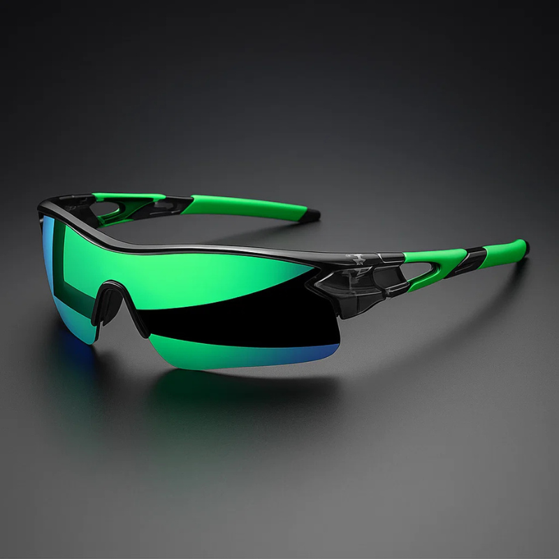 VeloShade - Lunettes de Soleil de Cyclisme Sportives Enveloppantes à Verres Miroités