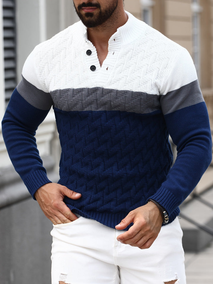 Lilfad - Pull Décontracté À Col Montant en Maille