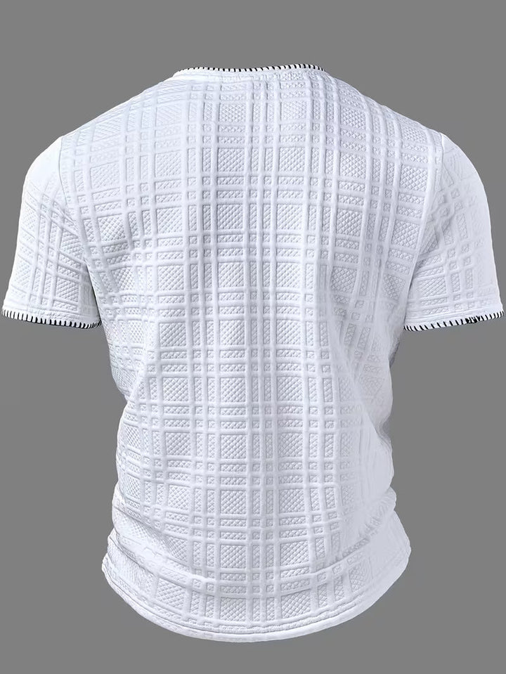 Layton - T-chemise Henley à Manches Courtes Texturé