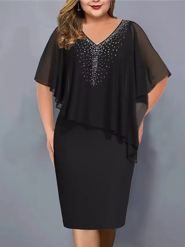 Amélie - Robe en Mousseline À Encolure en V Ornée De Strass
