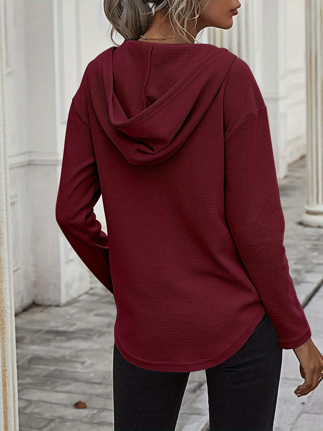 Seonie - Manches Longues Sweat À Capuche À Col en V