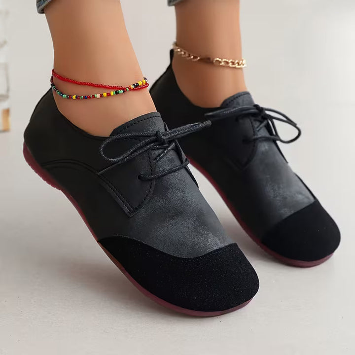Zuniya - Chaussures Confortables à Talons Compensés Bas et à Lacets