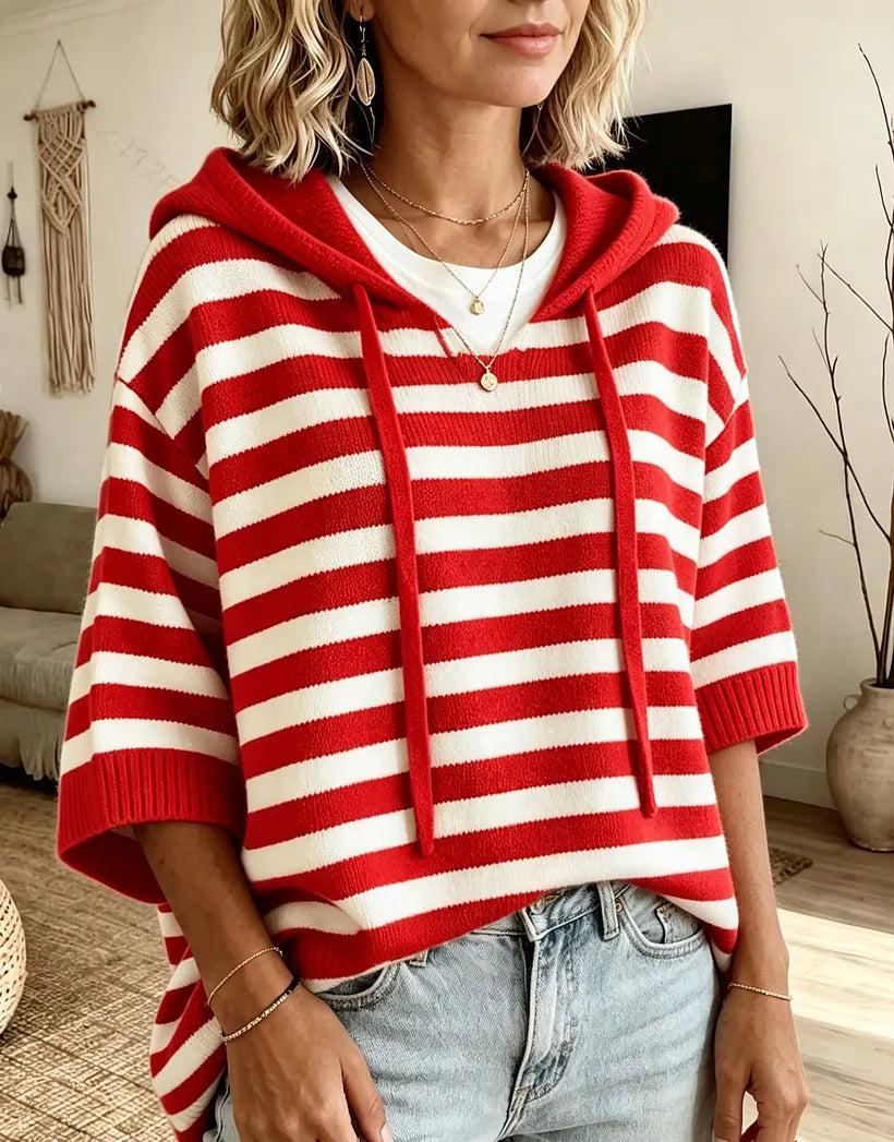 Kiera - Sweat À Capuche Oversize Rayé
