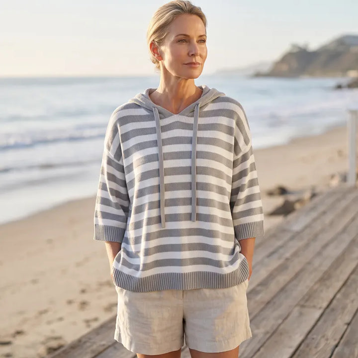 Kiera - Sweat À Capuche Oversize Rayé