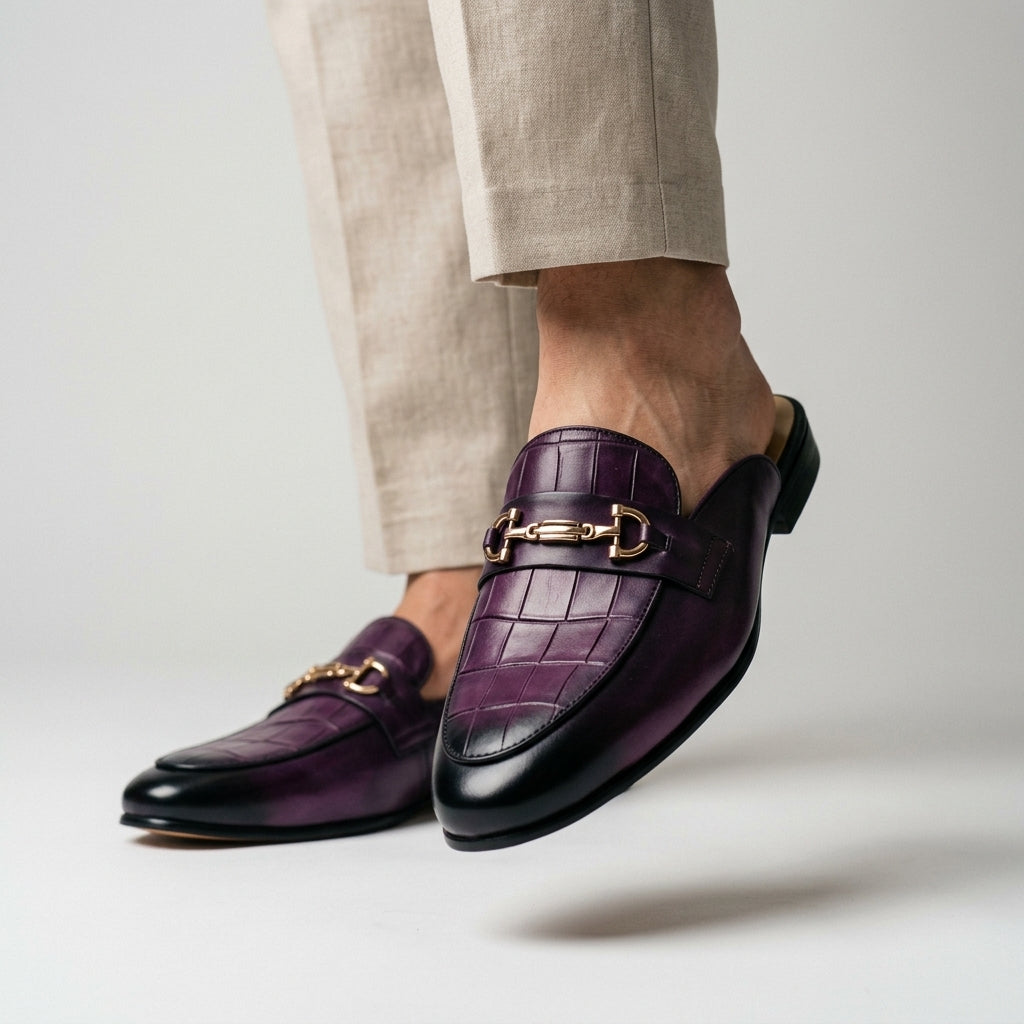 Idris - Chaussures en Cuir Ouvertes À L'arrière