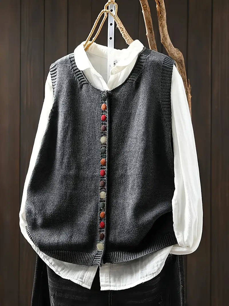 Toriana - Gilet en Maille Sans Manches