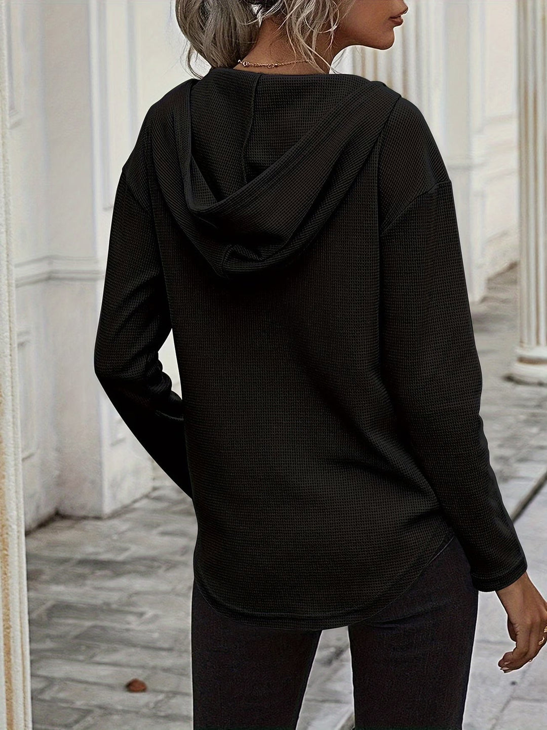 Seonie - Manches Longues Sweat À Capuche À Col en V