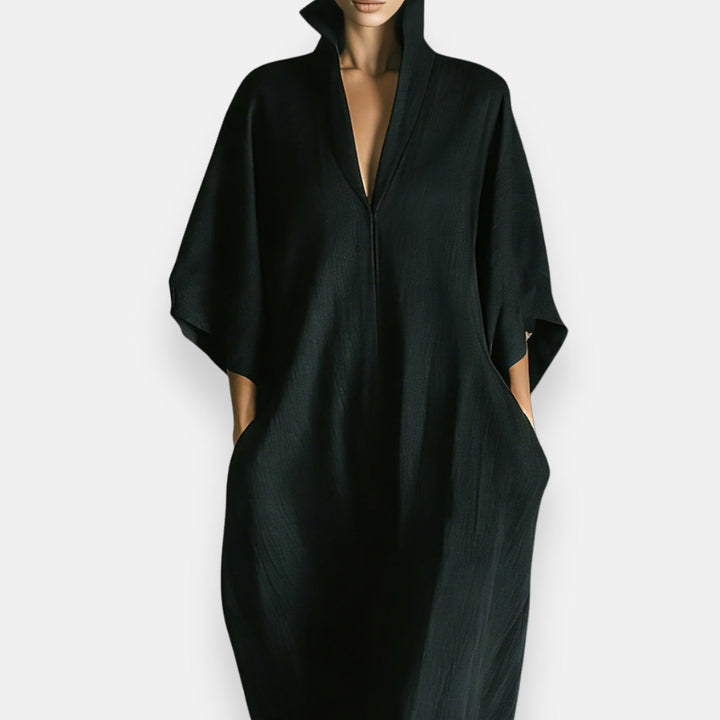 Maricel - Robe À Col Montant Et Poches Latérales