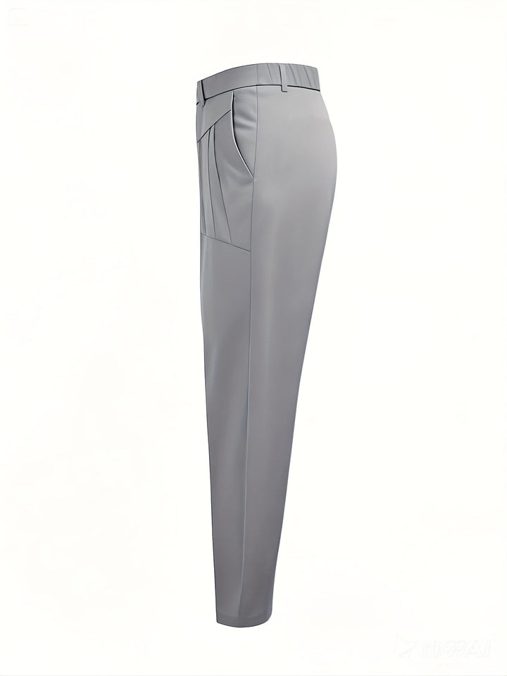 Alexey - Pantalon Décontracté À Coupe Ajustée À Plis Et Poches en Biais