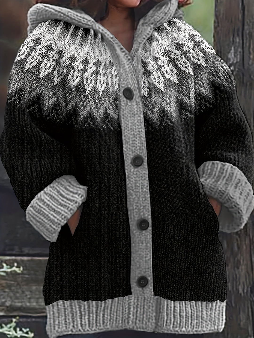 Gulnur - Pull D'hiver Élégant À Capuche Et Manches Longues