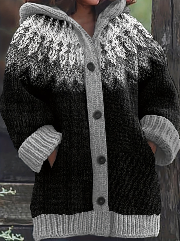 Gulnur - Pull D'hiver Élégant À Capuche Et Manches Longues