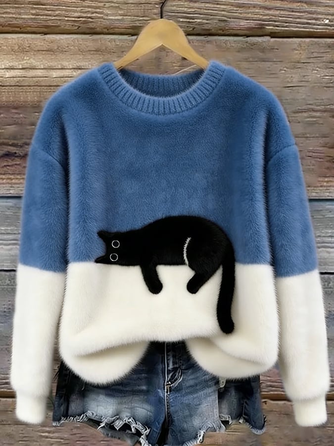 Aiste - Pull Décontracté À Motif Chat