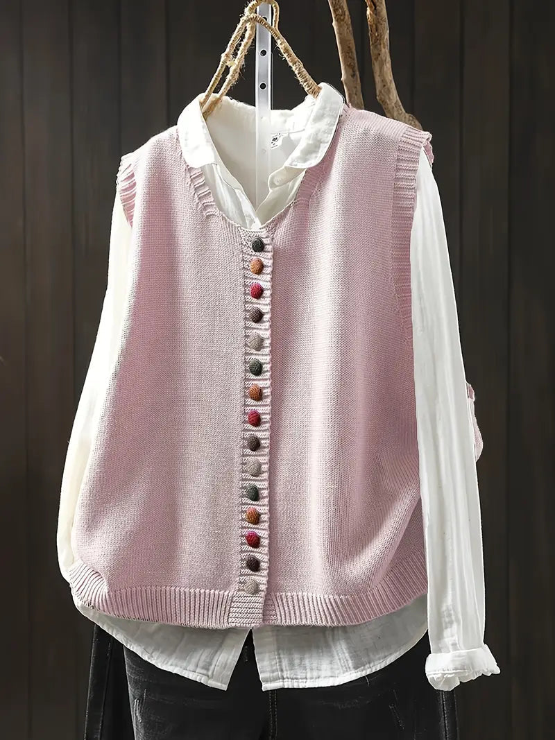 Toriana - Gilet en Maille Sans Manches
