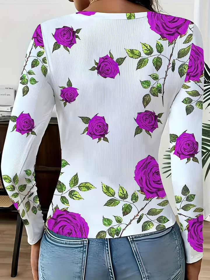 Rabiye - Haut À Imprimé Floral Et Encolure Carrée