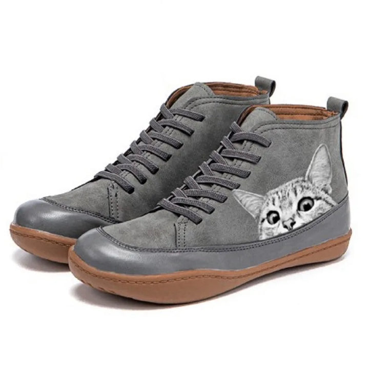 Fenna - Bottines en Cuir Pour Les Amoureux Des Chats